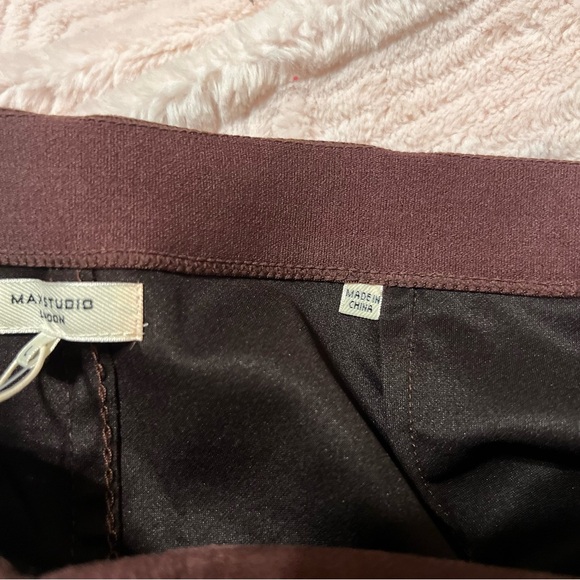 Max Studio Deep Brown Faux Suede A-Line Skirt - Picture 5 of 6